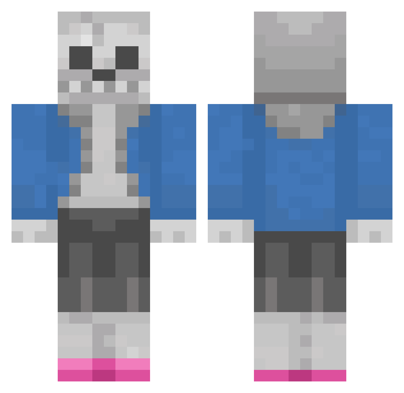 Tricrow Minecraft skin, front and back view