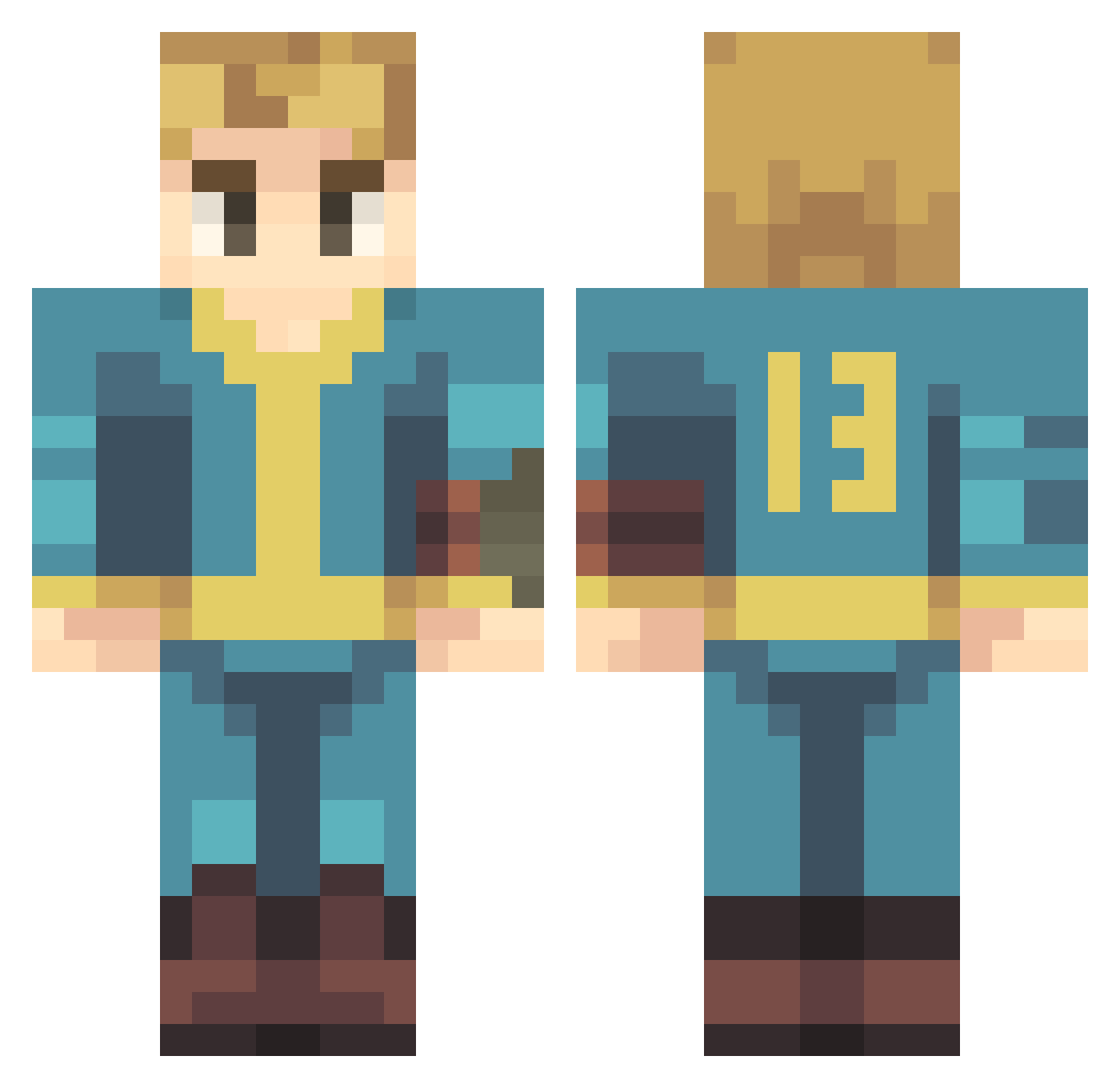 FatBoyNiko Minecraft skin, front and back view