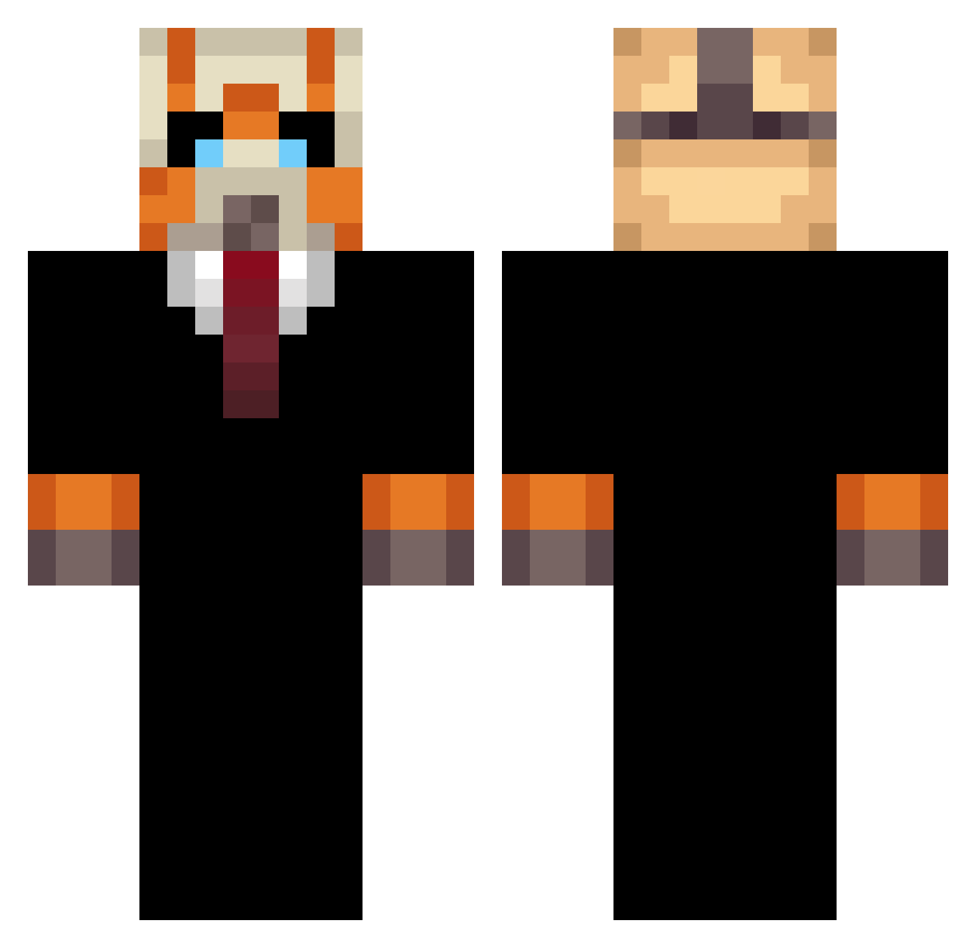 DingleM0use Minecraft skin, front and back view