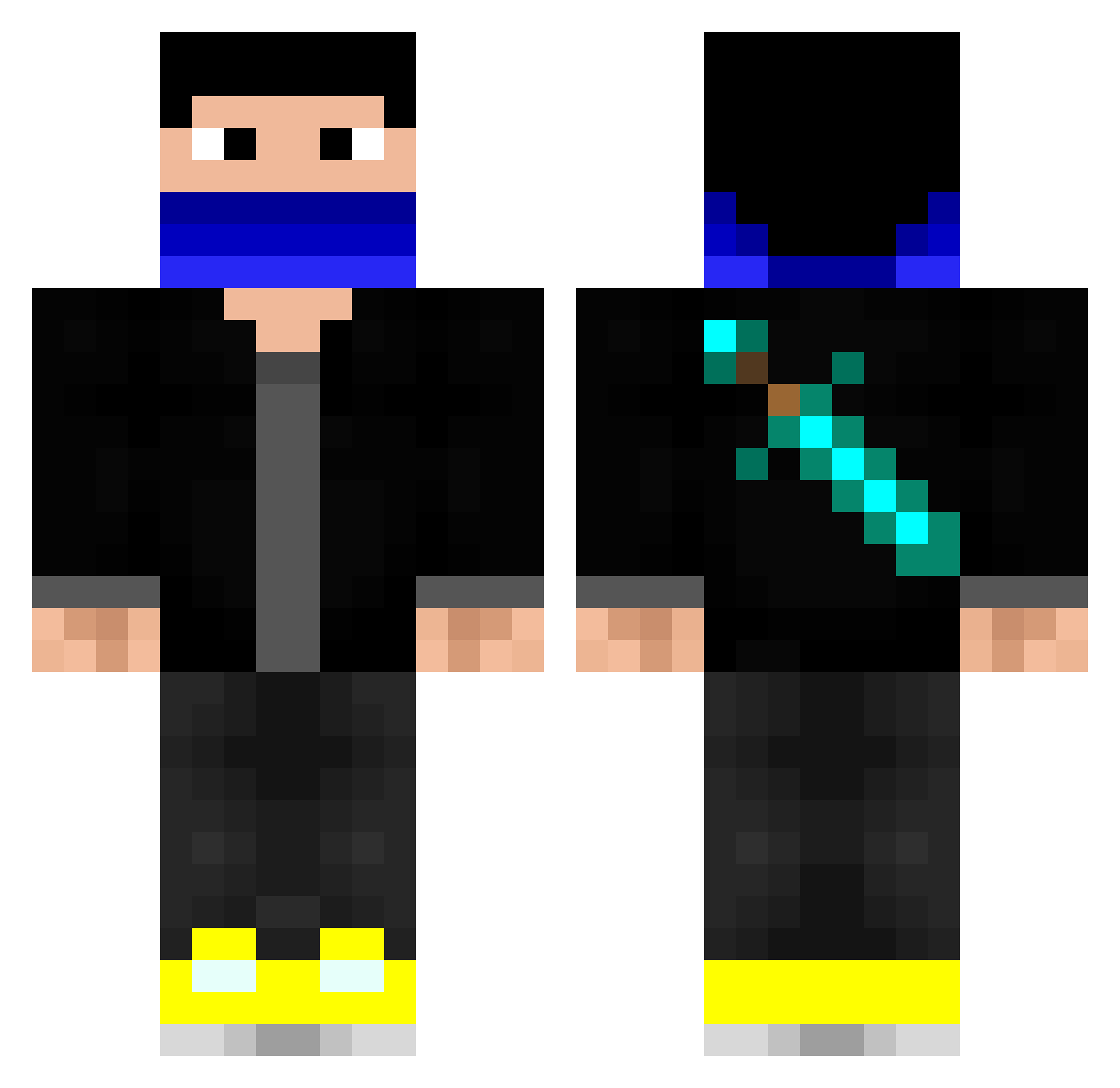 yDaviPvPz_ Minecraft skin, front and back view