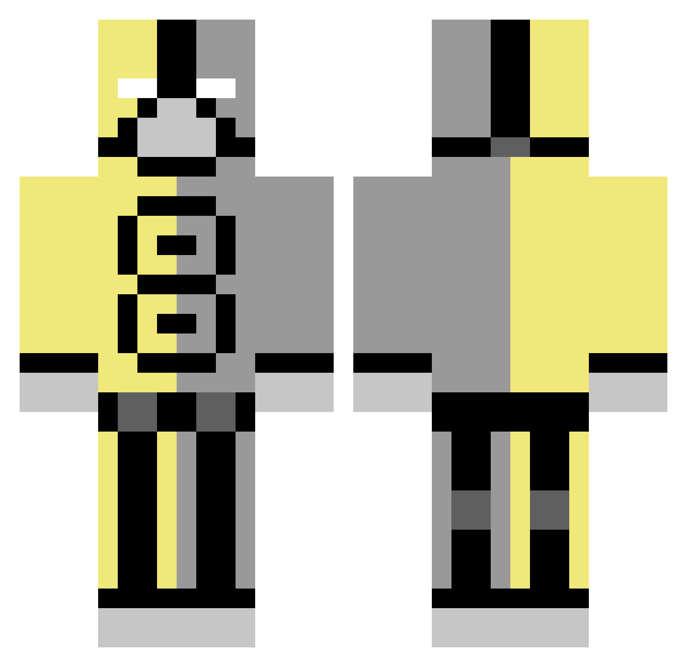 SvnthBean Minecraft skin, front and back view