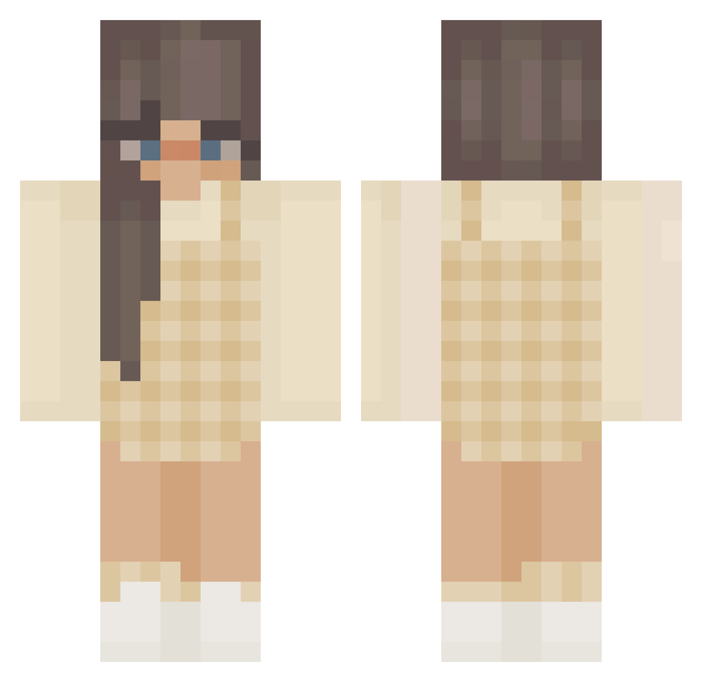 Waeal Minecraft skin, front and back view