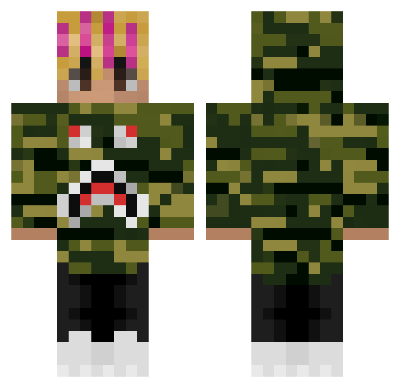 FA1R8 Minecraft skin, front and back view