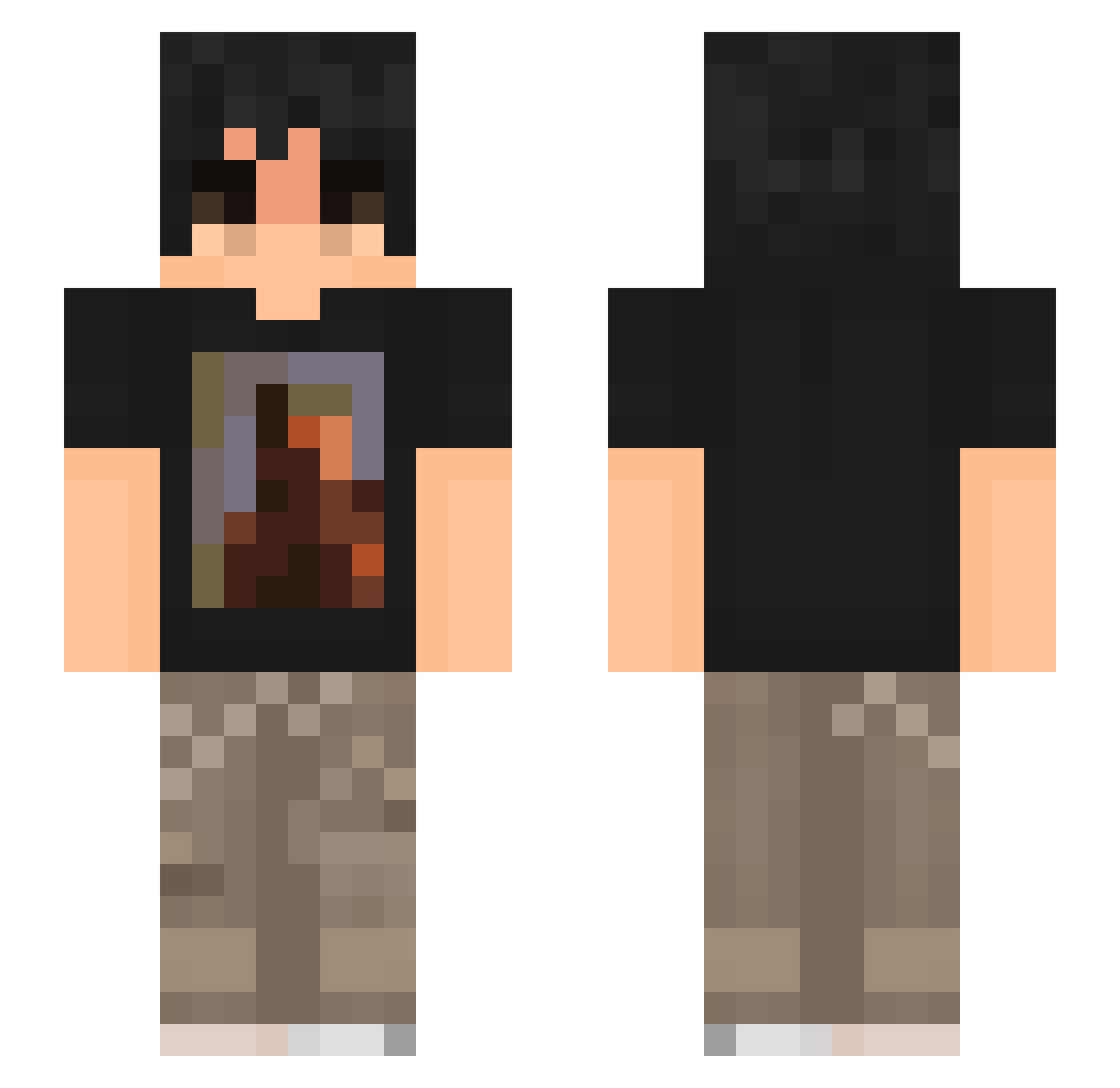 loouuee Minecraft skin, front and back view