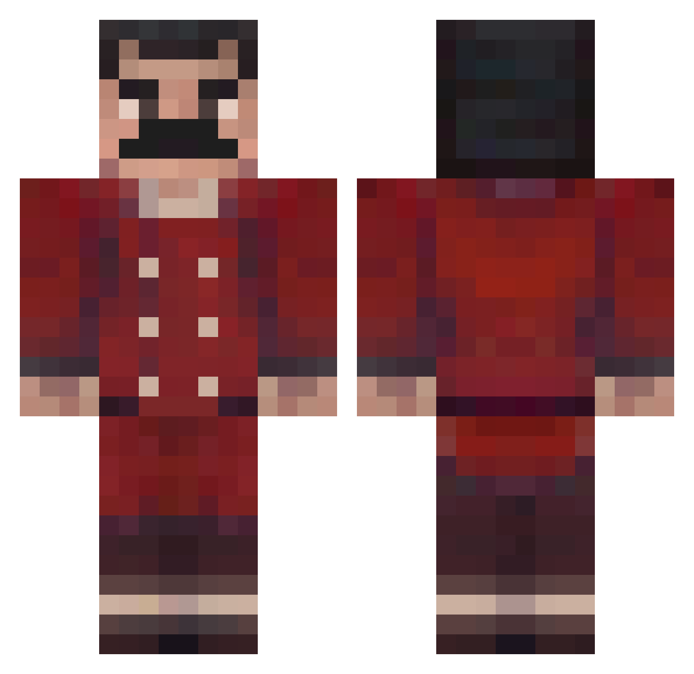Yokarny Minecraft skin, front and back view