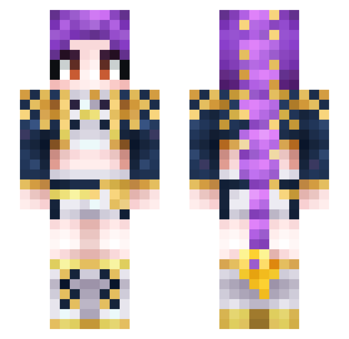 lLovePancakes Minecraft skin, front and back view