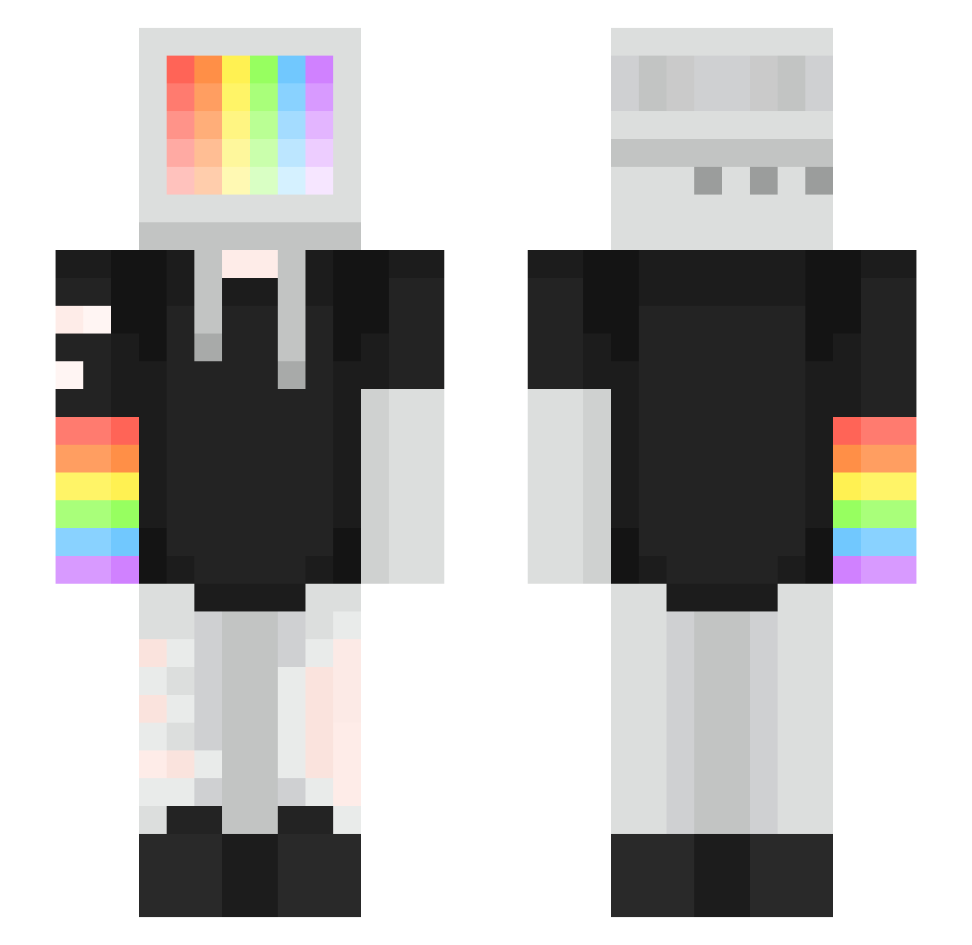 Trillmix Minecraft skin, front and back view