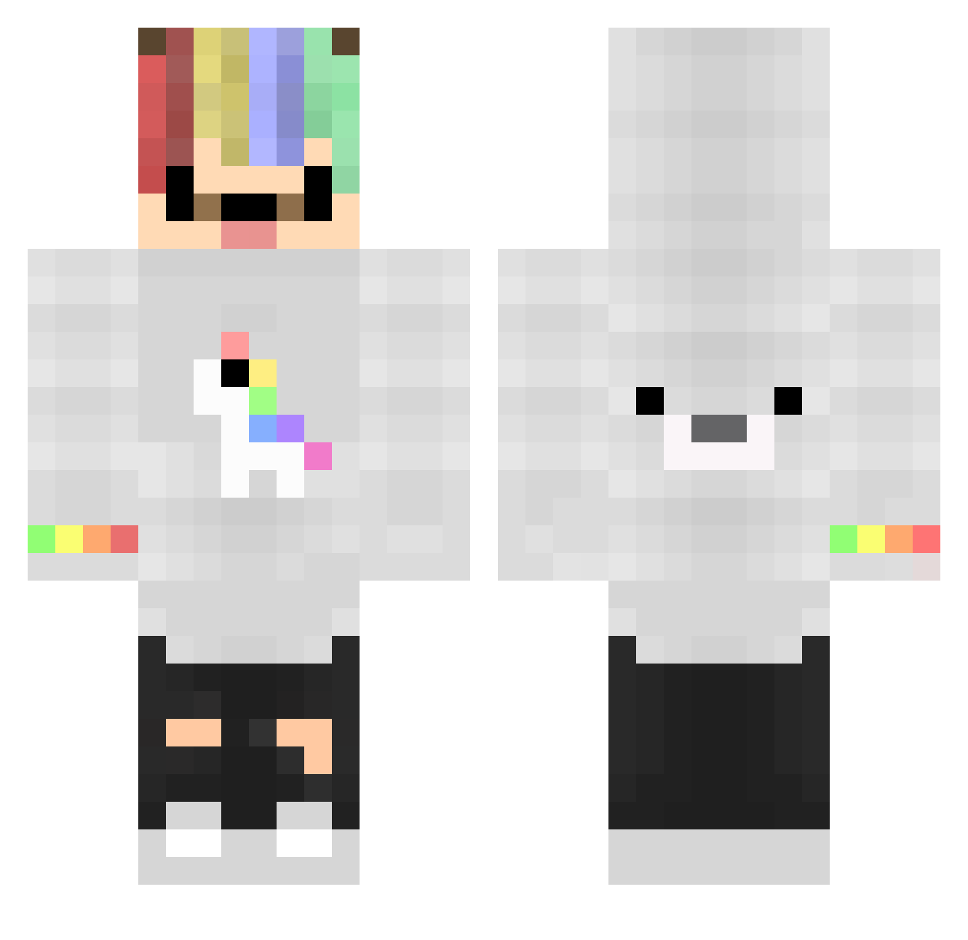 knoxVR Minecraft skin, front and back view