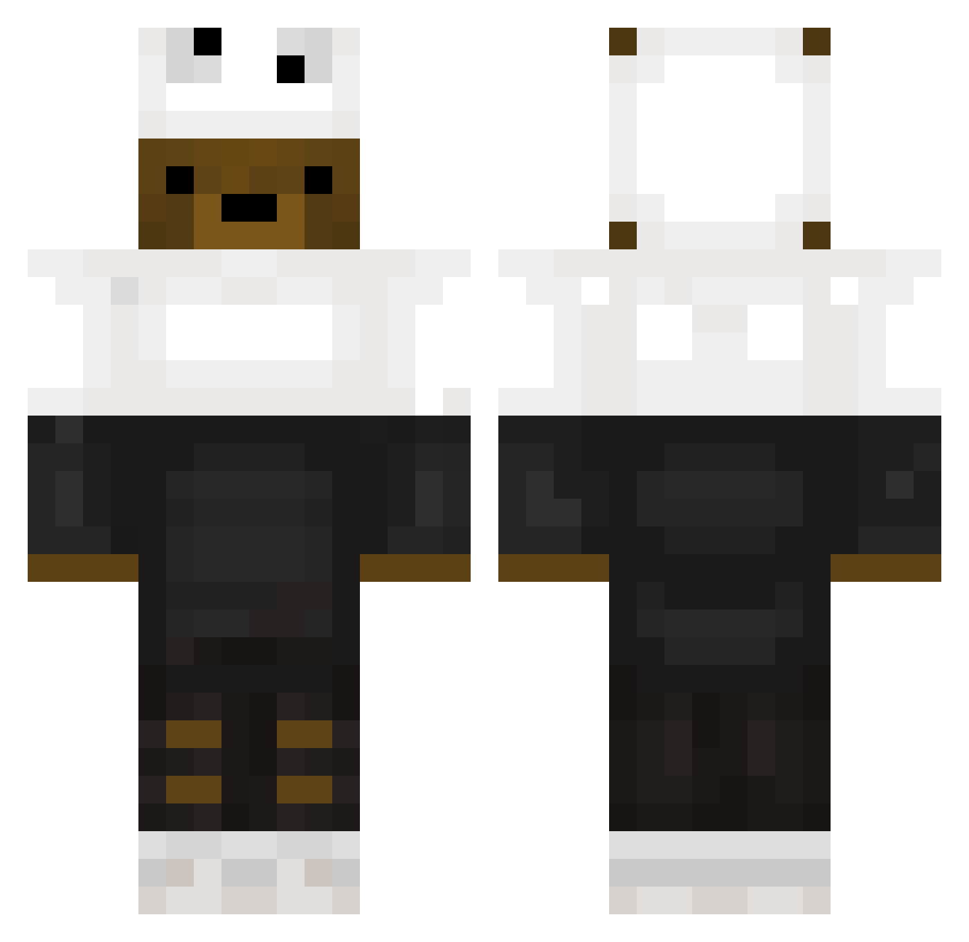 TheLuck Minecraft skin, front and back view