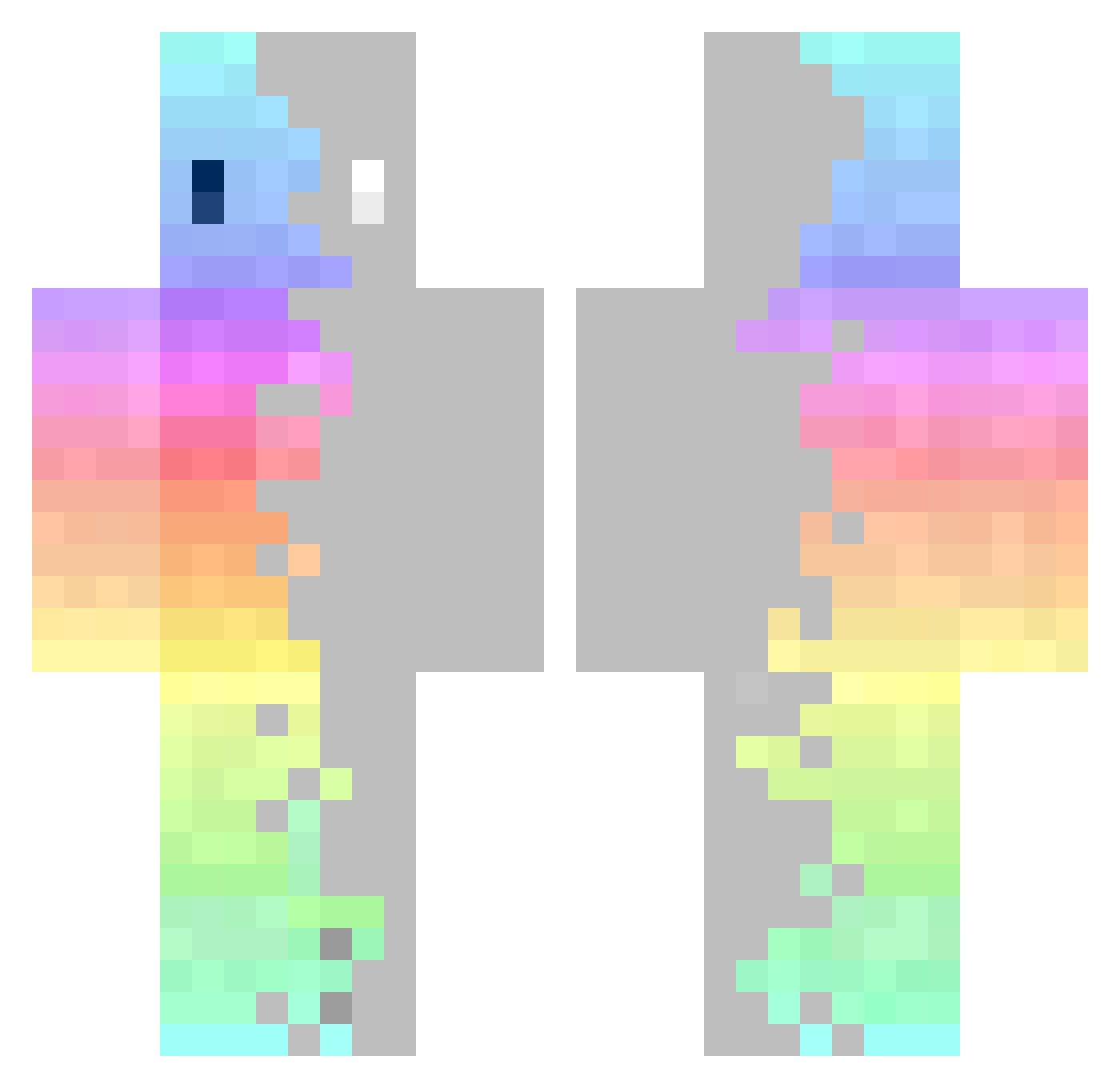 SamZow Minecraft skin, front and back view