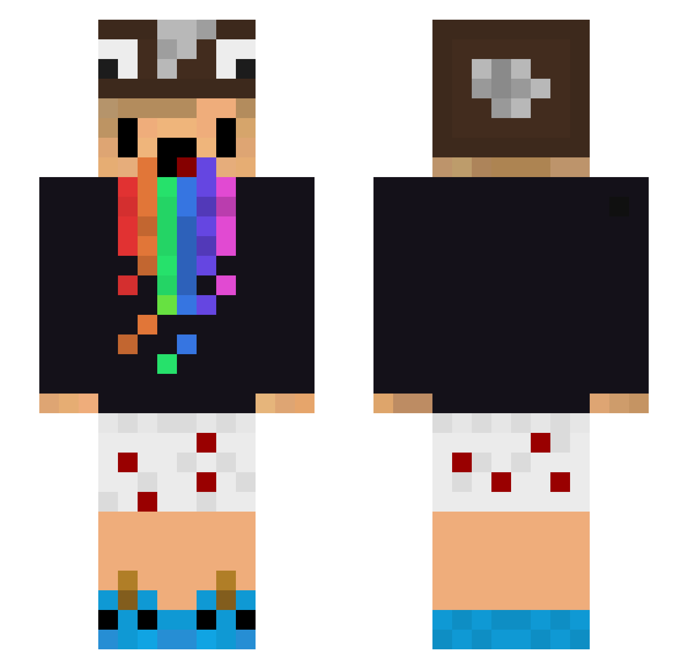 Panquecito_SAM Minecraft skin, front and back view