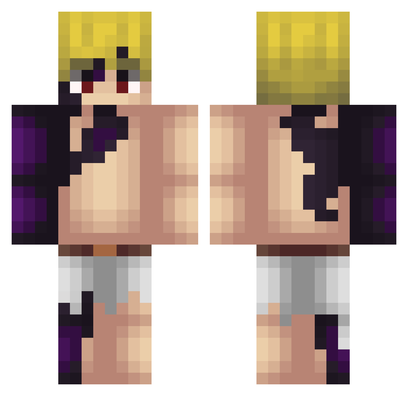 TheLordRavager Minecraft skin, front and back view