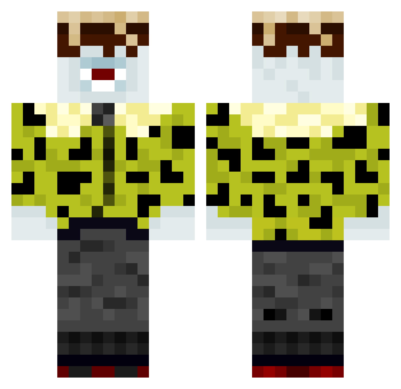 OmniDrip Minecraft skin, front and back view