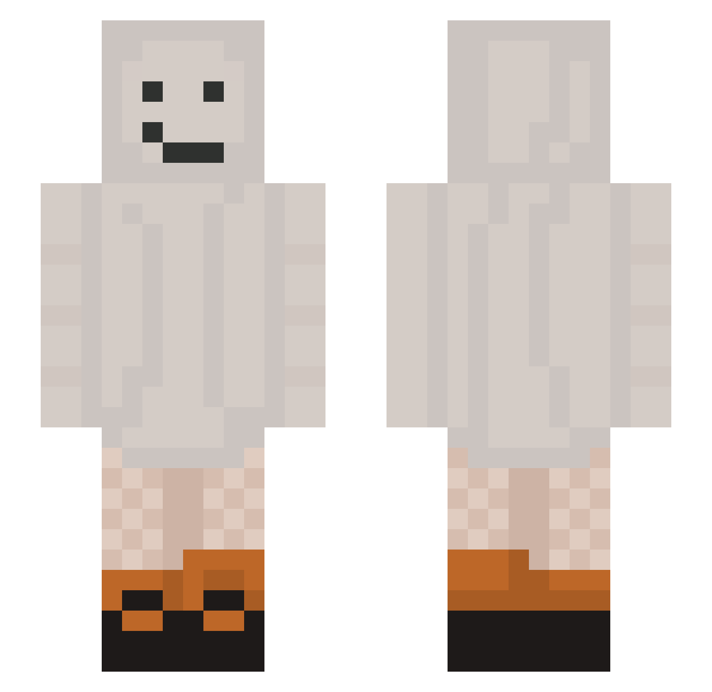 toastphie Minecraft skin, front and back view