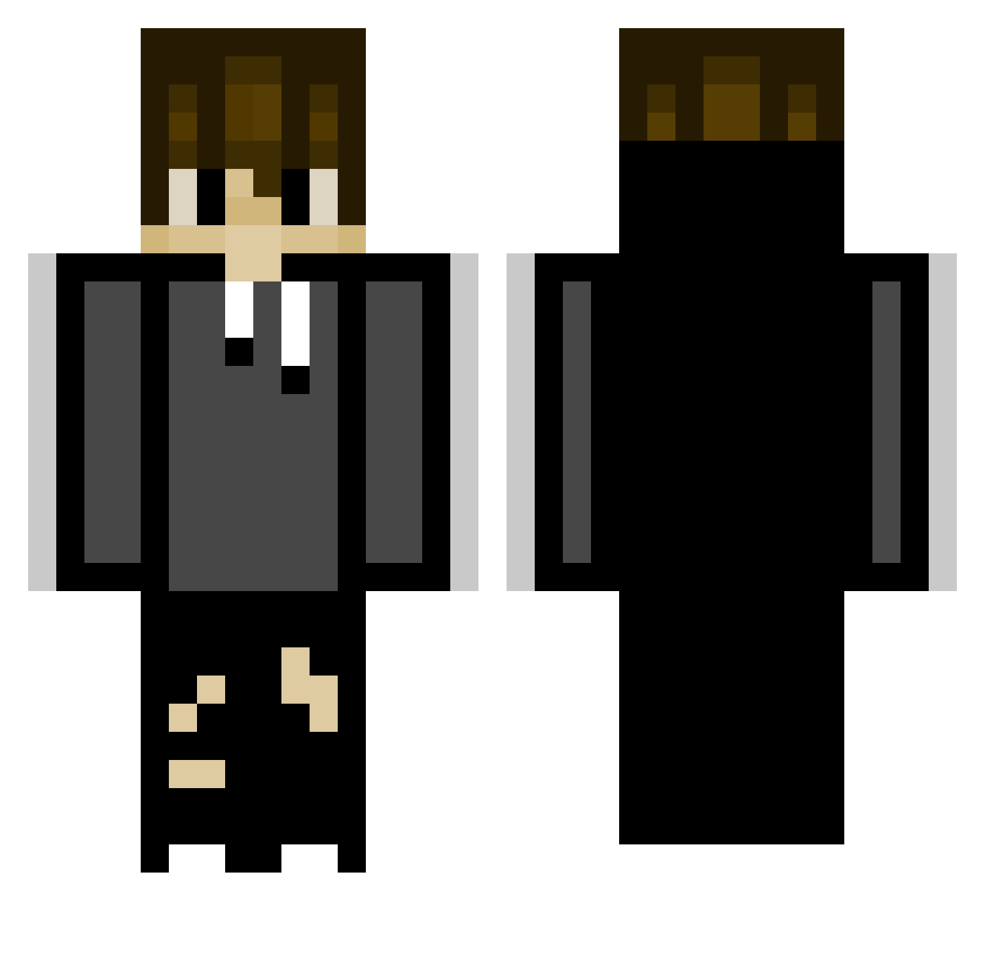 xKoku Minecraft skin, front and back view