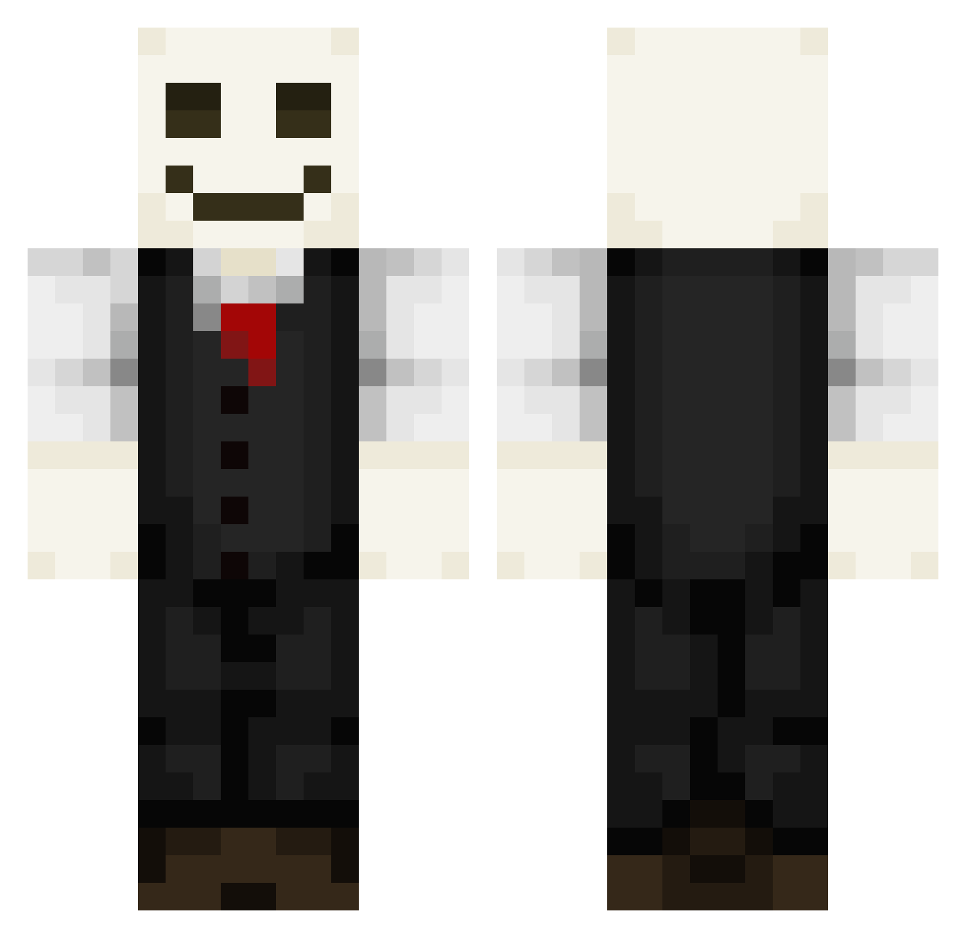 DJZombieHD Minecraft skin, front and back view