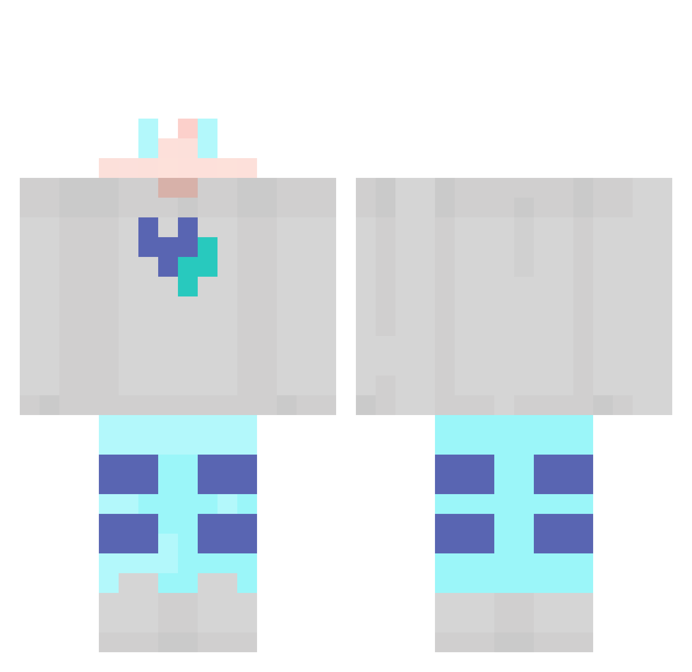 Waezin Minecraft skin, front and back view