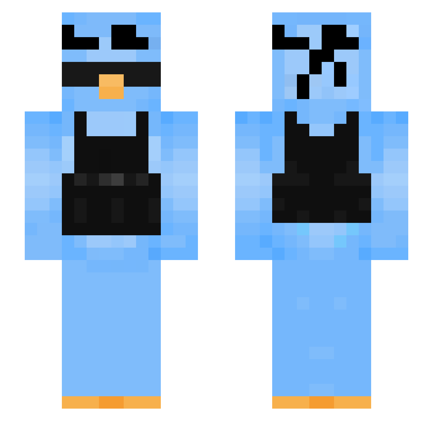 Refuzion Minecraft skin, front and back view