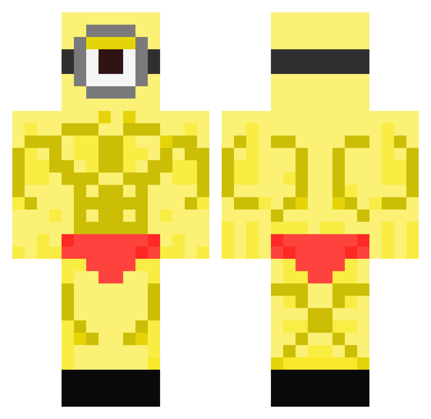 Sovrei Minecraft skin, front and back view