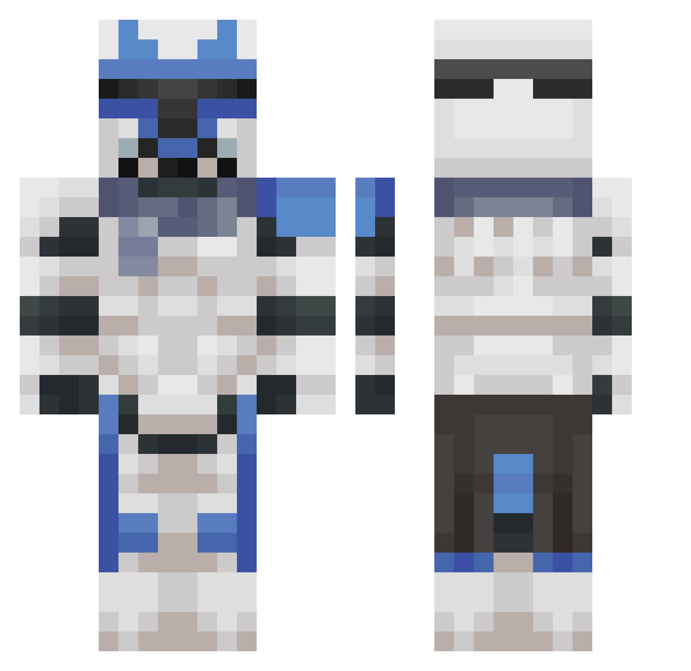 AnubisR4 Minecraft skin, front and back view