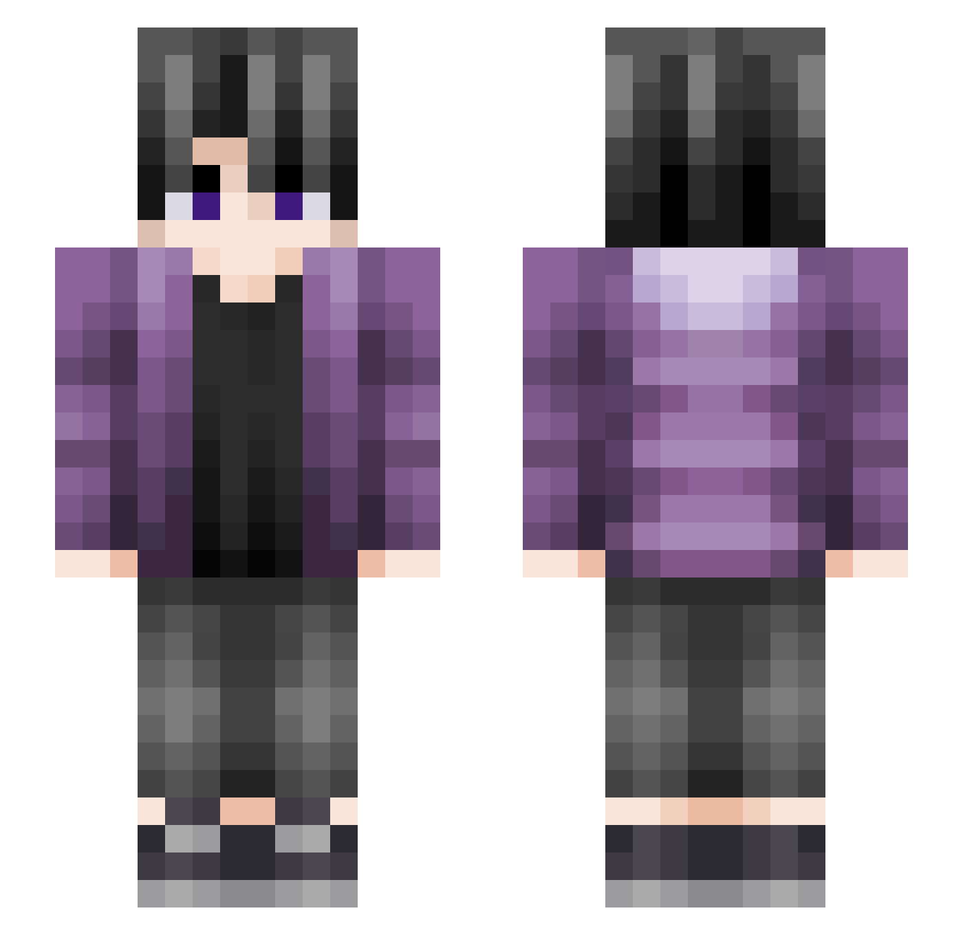 Zaphmerz Minecraft skin, front and back view