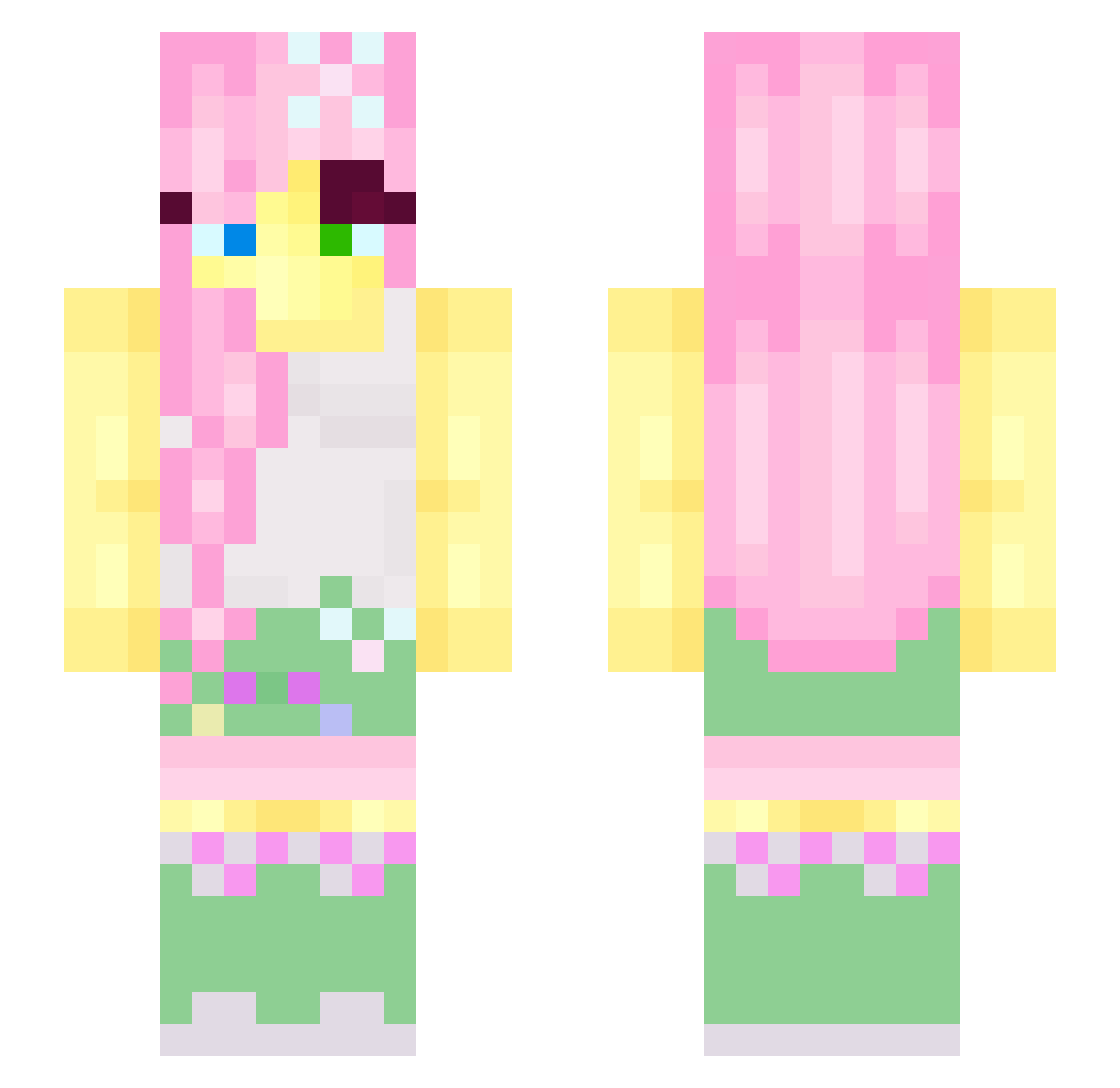 Alex_Ghost404 Minecraft skin, front and back view