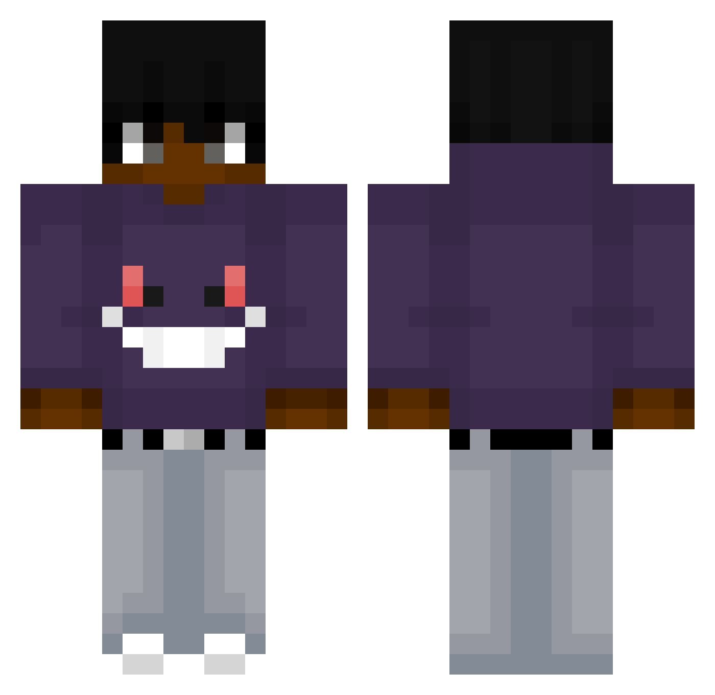 Moaied Minecraft skin, front and back view