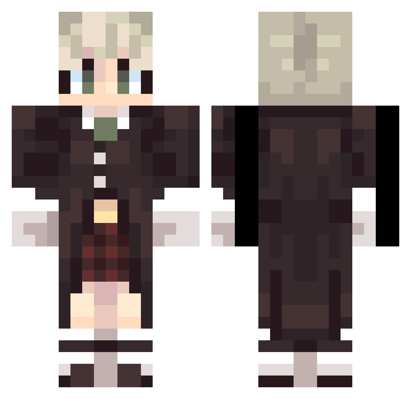 Weblo Minecraft skin, front and back view