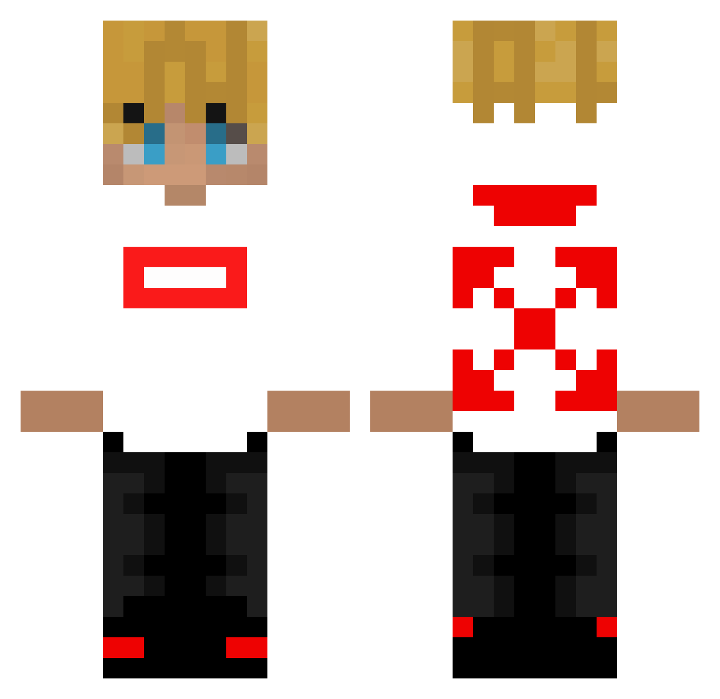 Sainings Minecraft skin, front and back view