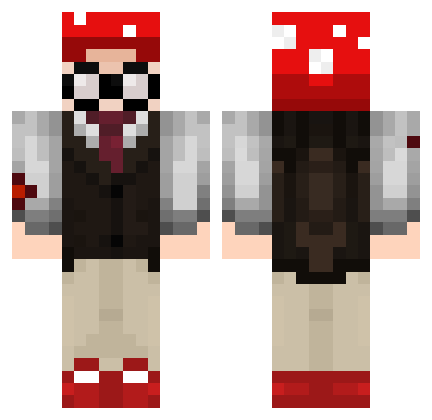 Entcr Minecraft skin, front and back view