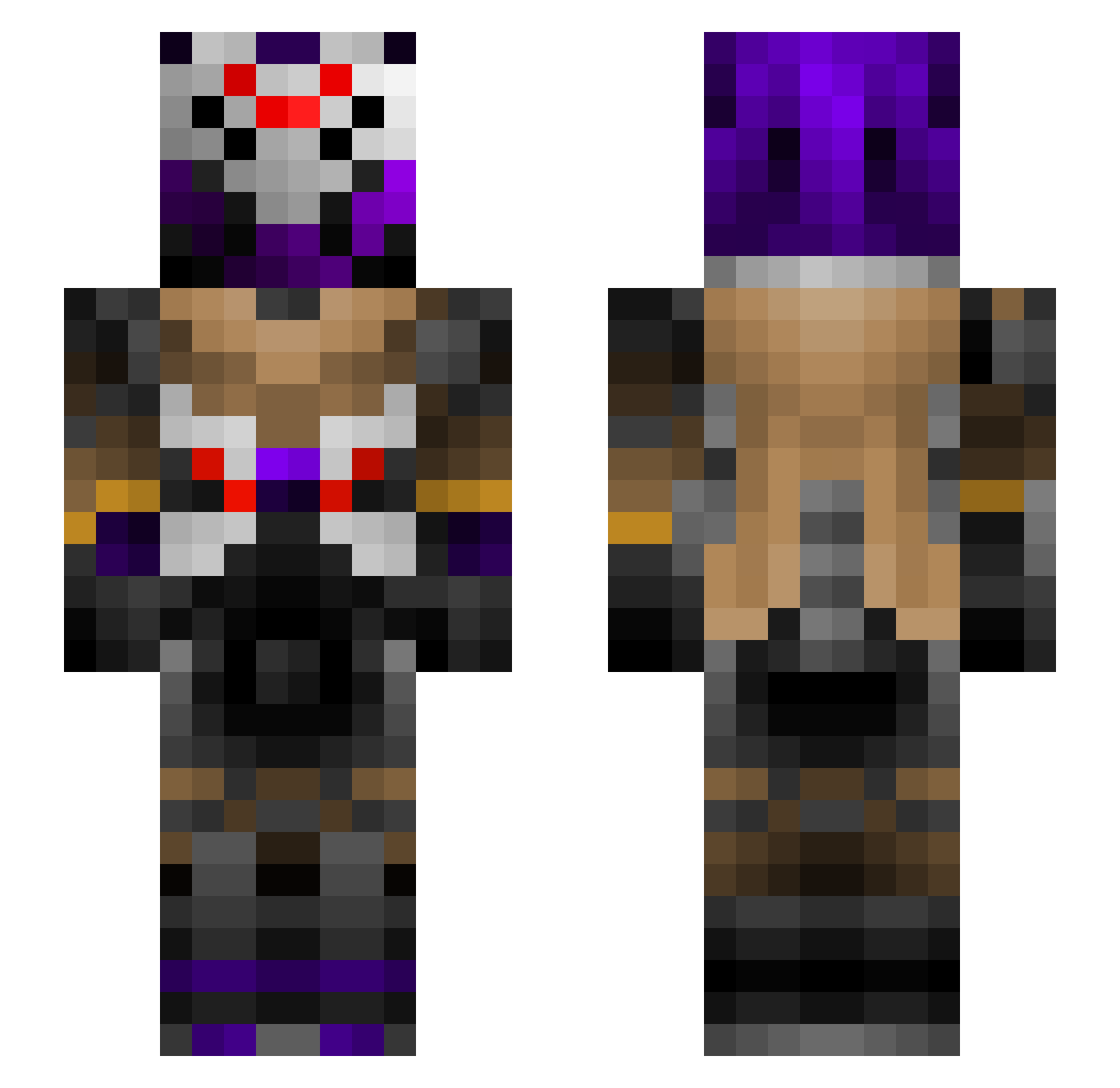 PsudonymDex Minecraft skin, front and back view