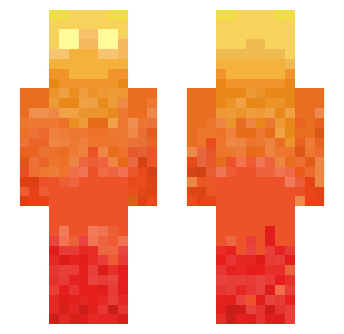yummydice Minecraft skin, front and back view