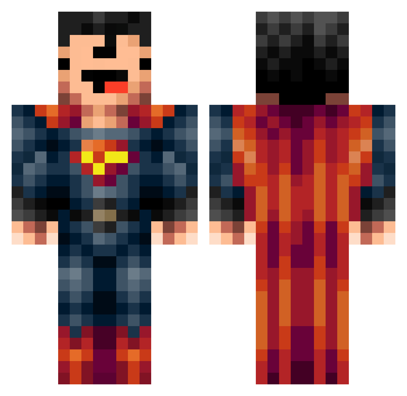 Mouch Minecraft skin, front and back view