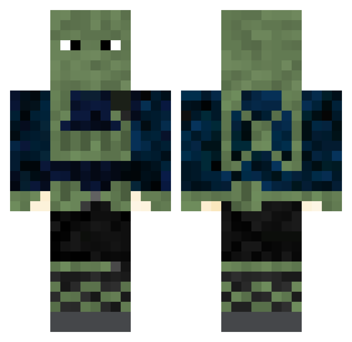 Dominicano912 Minecraft skin, front and back view