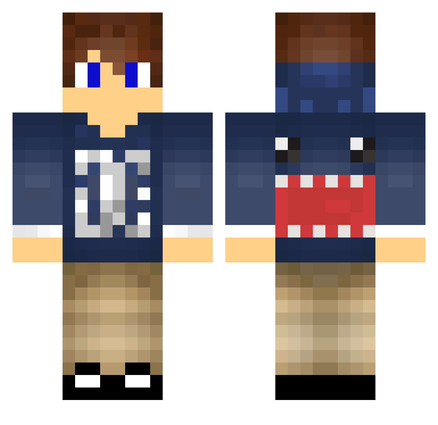 Zniizer Minecraft skin, front and back view