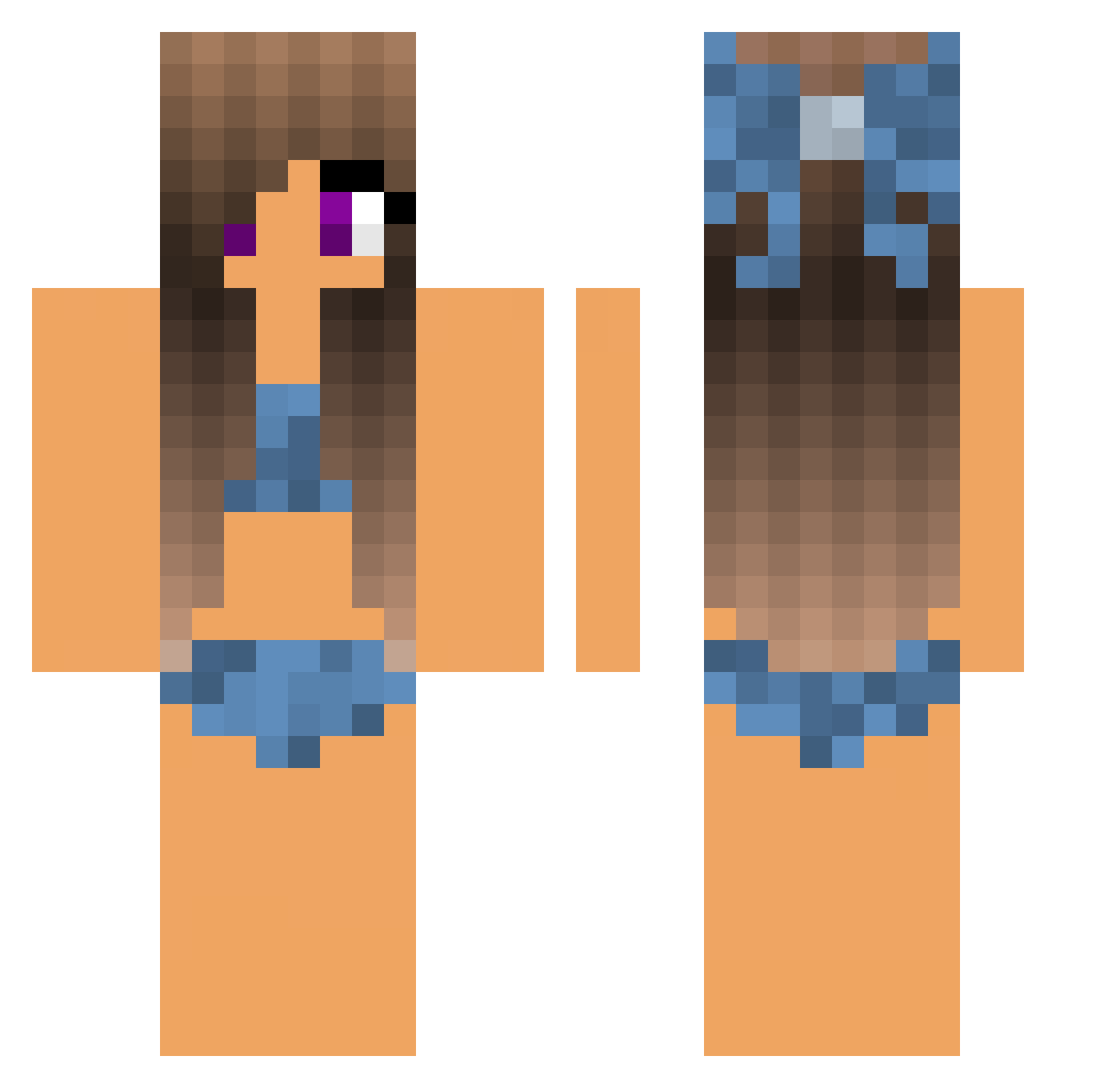 DropHits Minecraft skin, front and back view