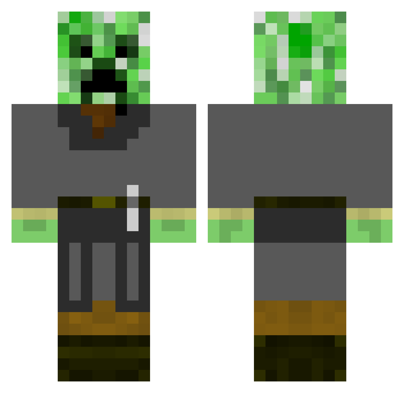 WaterSpouts Minecraft skin, front and back view