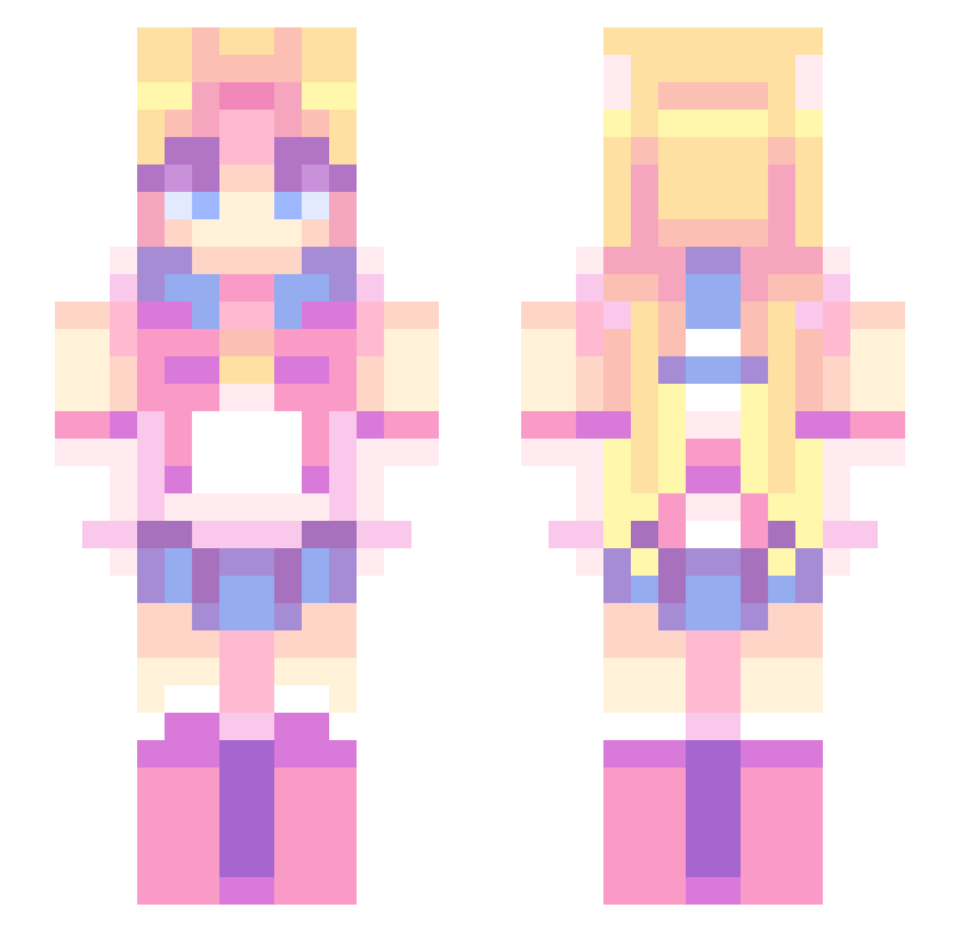 Mellamonax Minecraft skin, front and back view