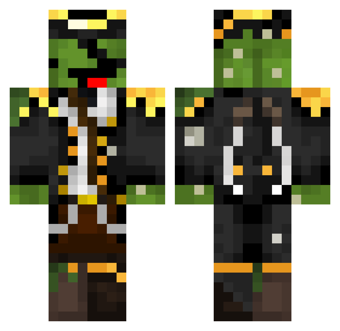 CactusOver Minecraft skin, front and back view