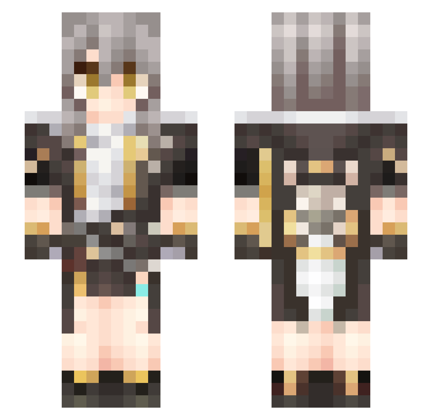 1ucky7 Minecraft skin, front and back view
