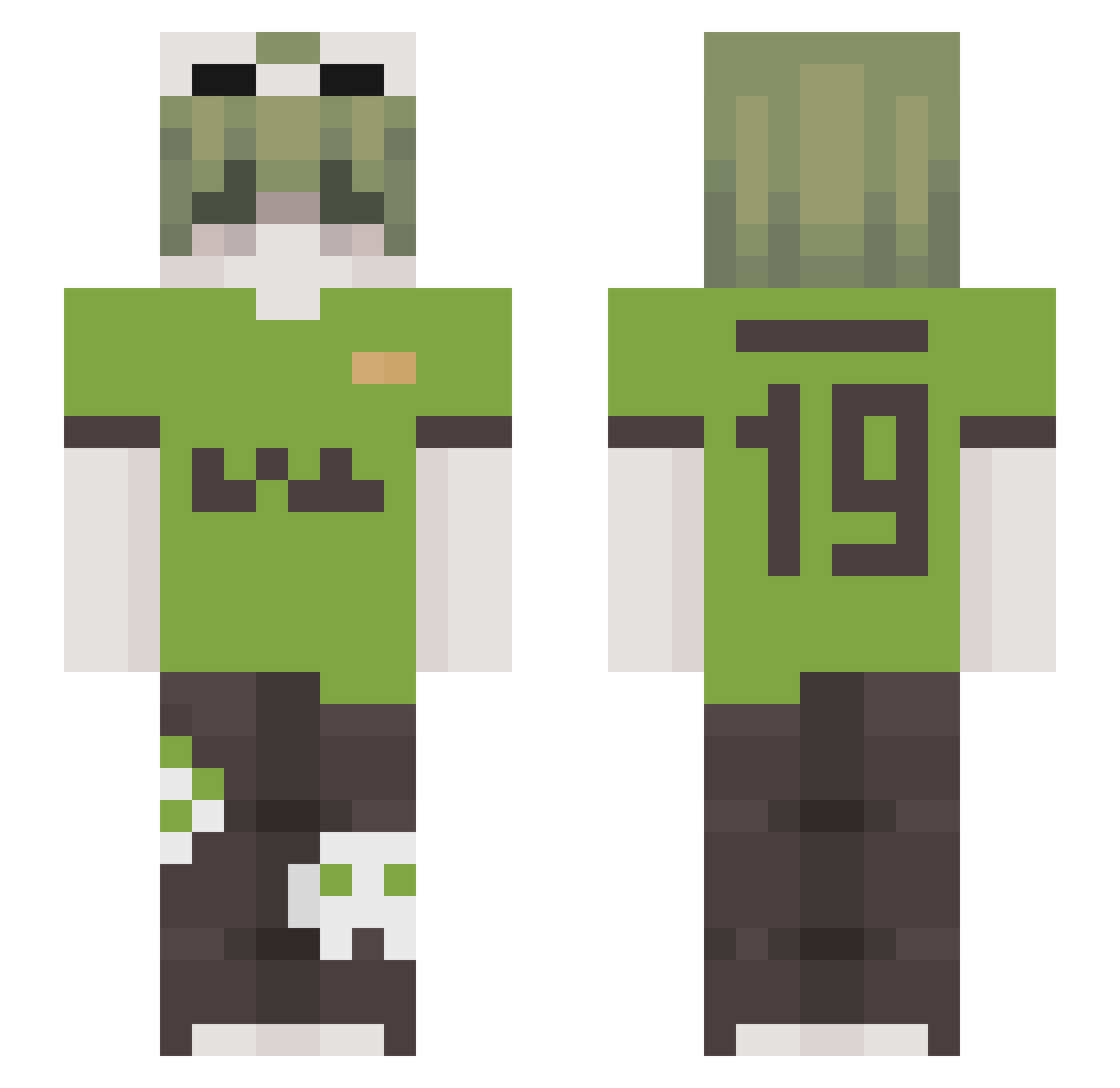 Eymen019 Minecraft skin, front and back view