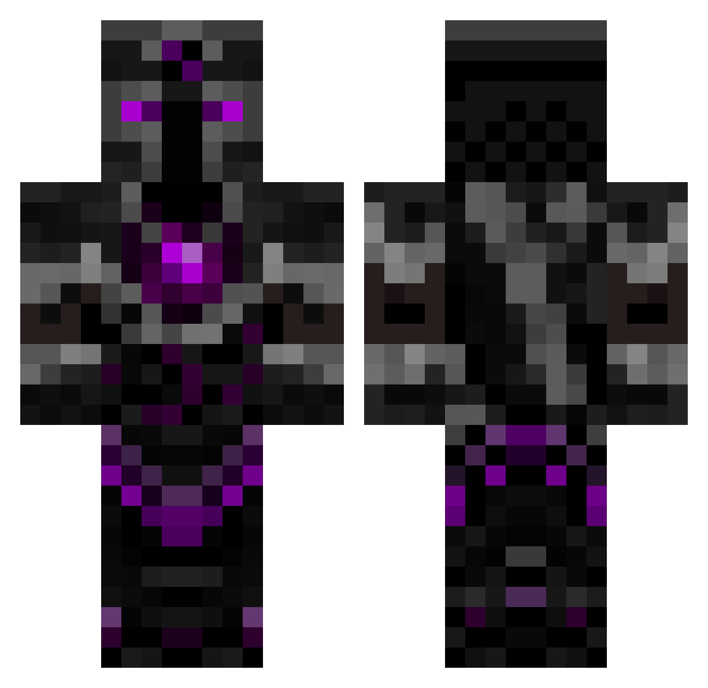 Smoking Minecraft skin, front and back view