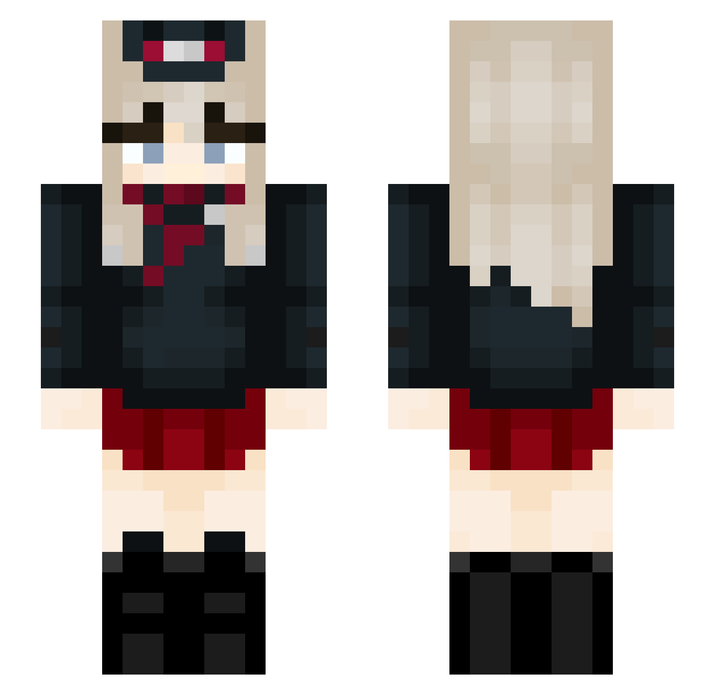 Ccronaa Minecraft skin, front and back view