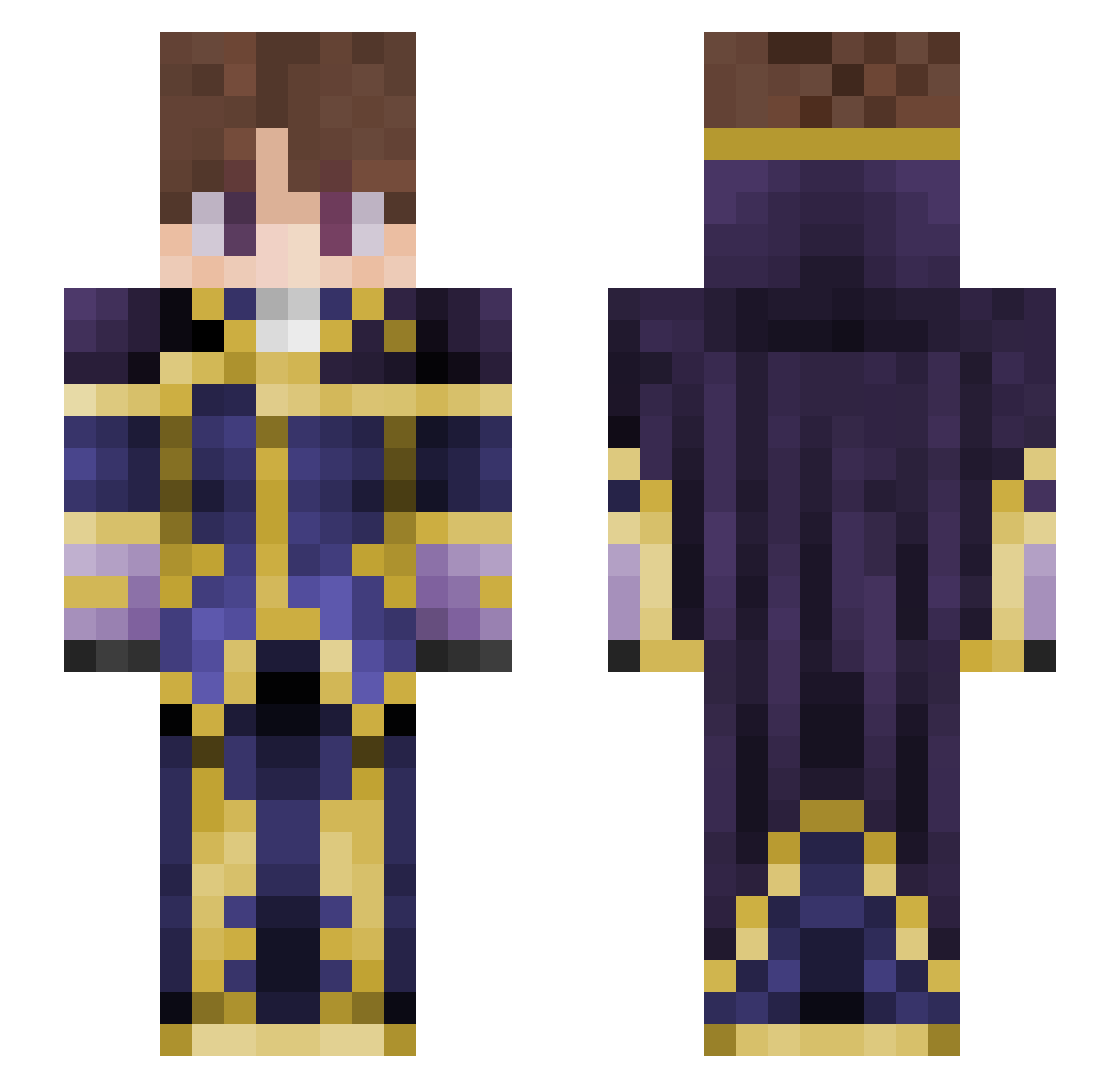 Goog1n Minecraft skin, front and back view