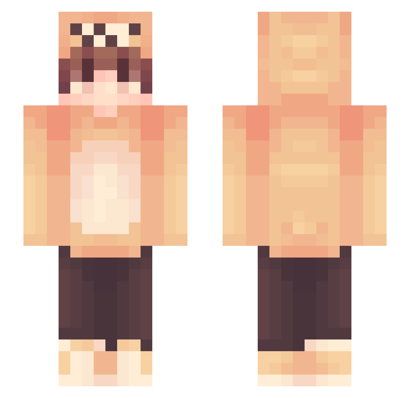 Smites Minecraft skin, front and back view