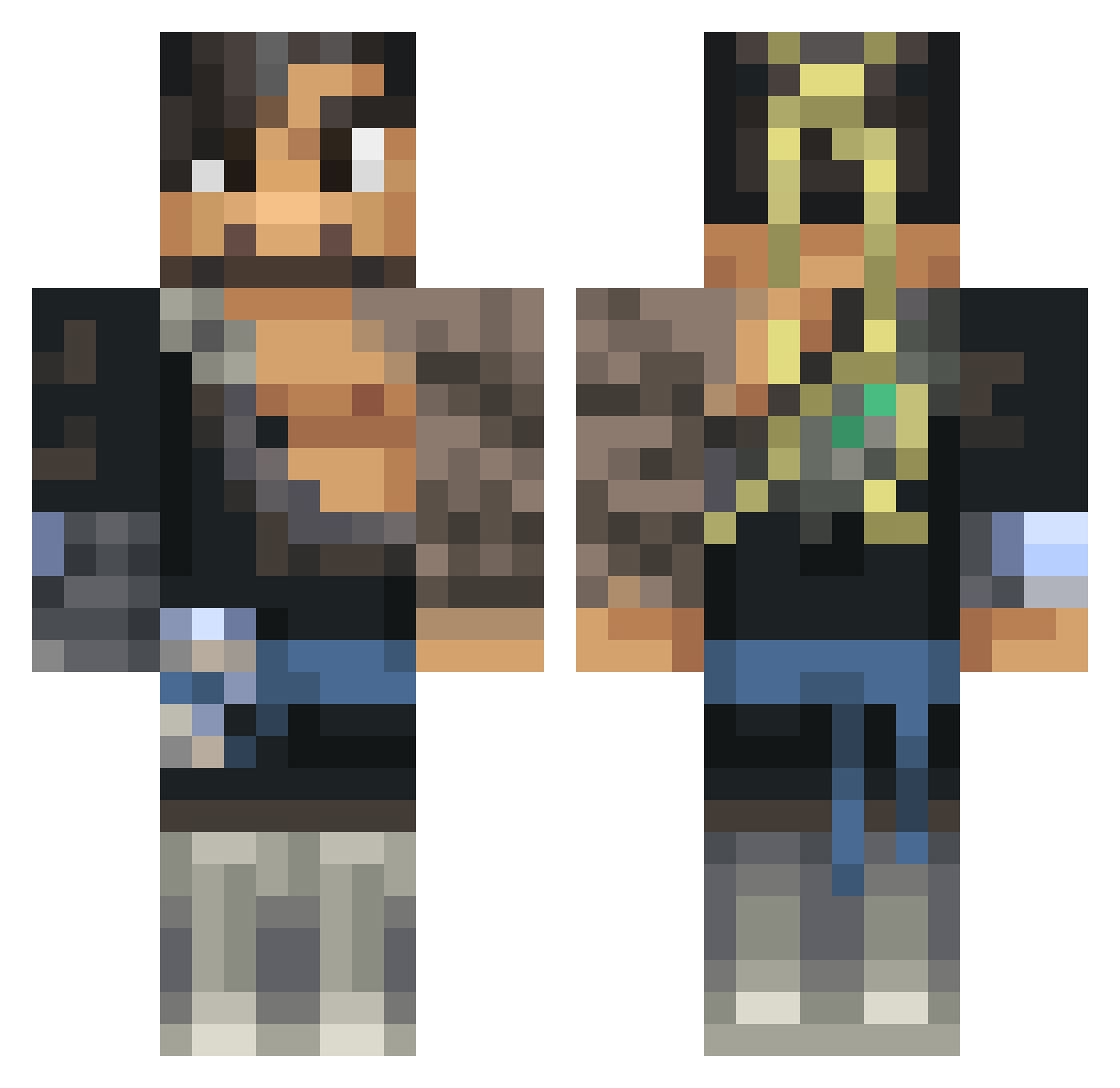 cupidcore Minecraft skin, front and back view