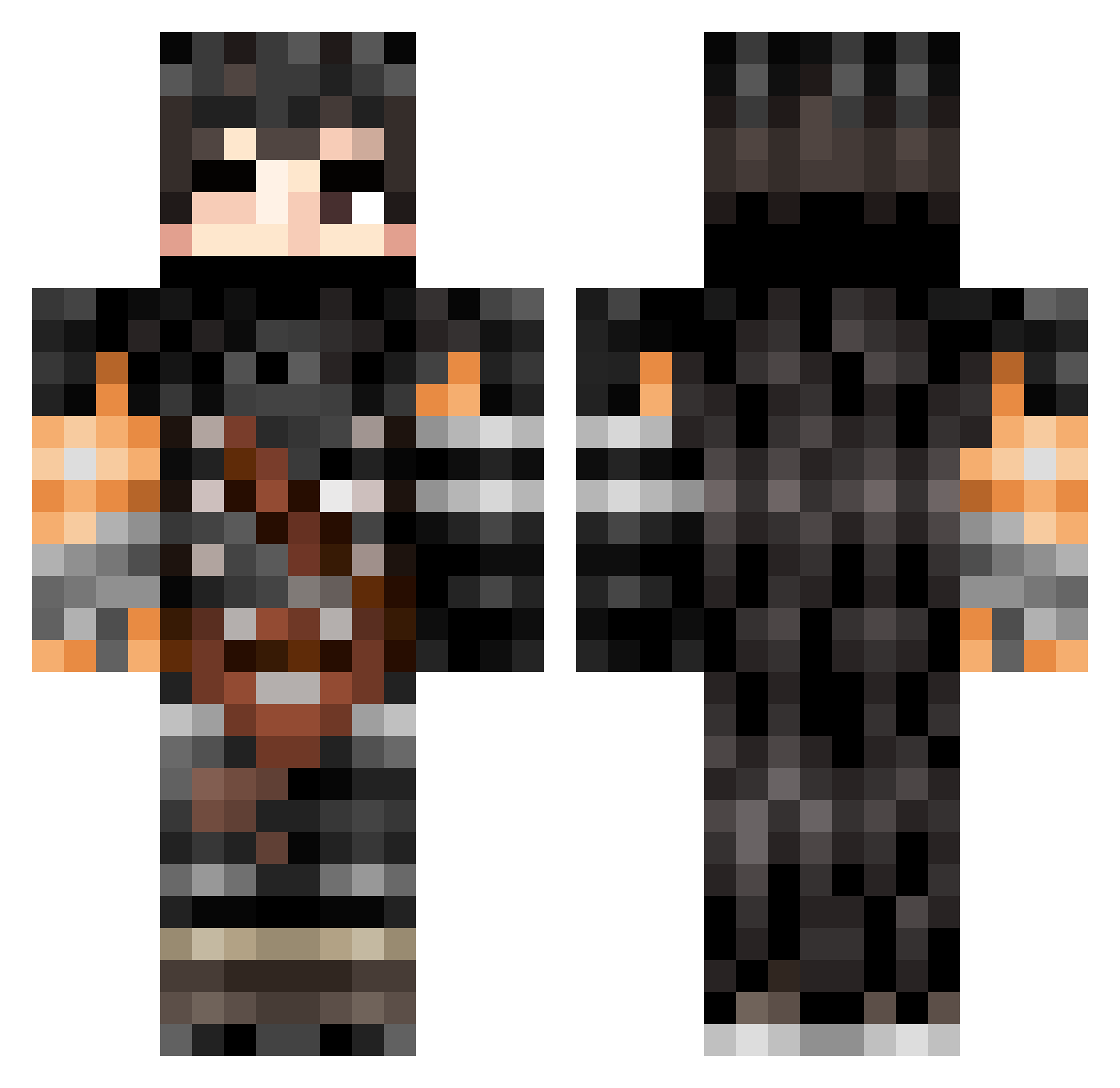 joxsuke Minecraft skin, front and back view