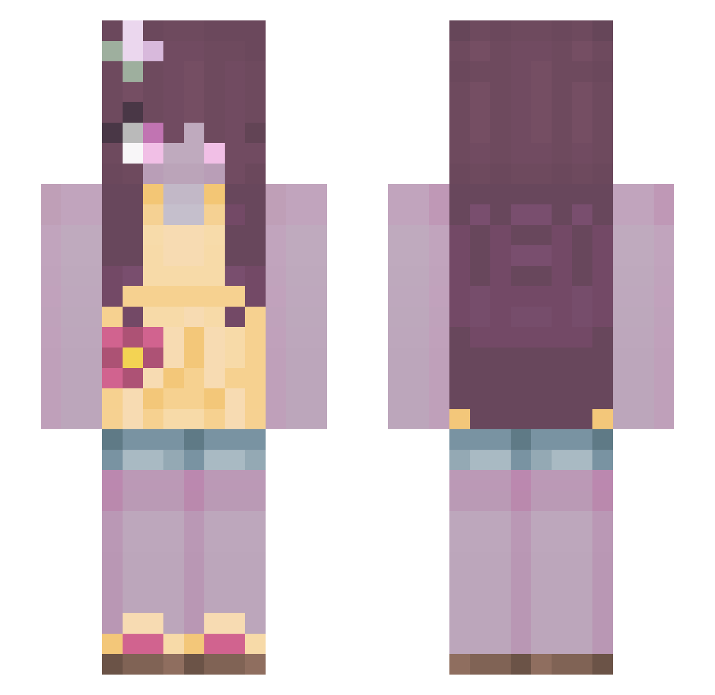 aleen Minecraft skin, front and back view
