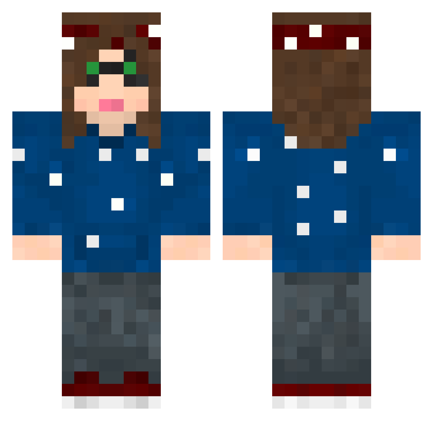 Denise Minecraft skin, front and back view