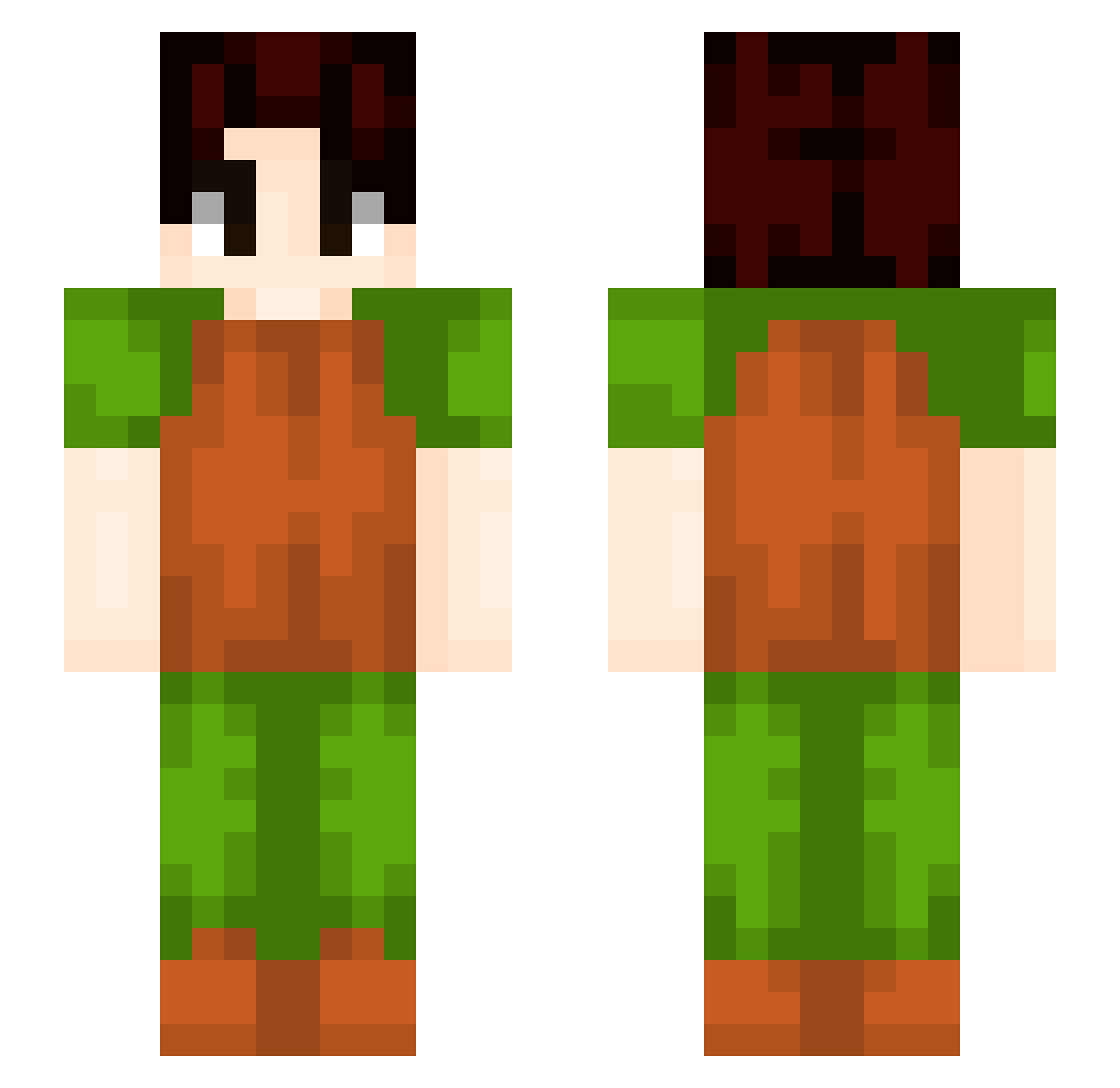 Amsonia Minecraft skin, front and back view